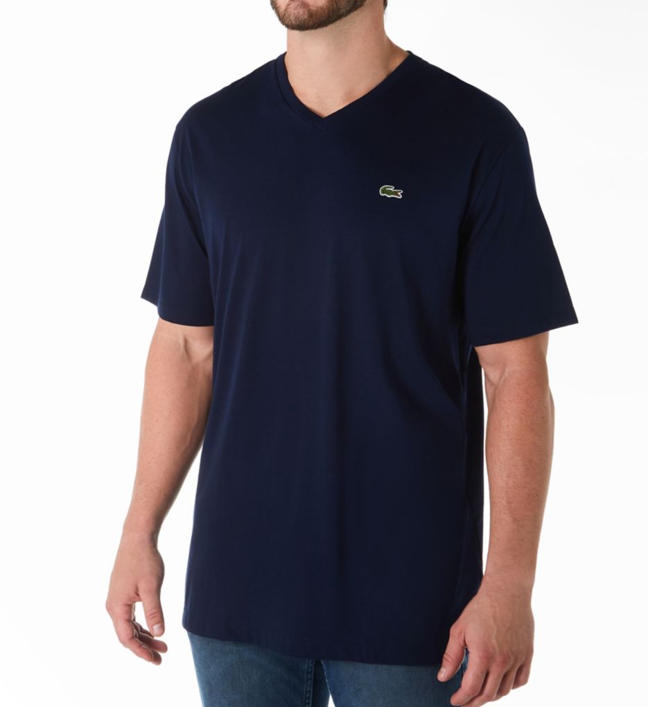 Lacoste Big and Tall Cotton V-Neck T 