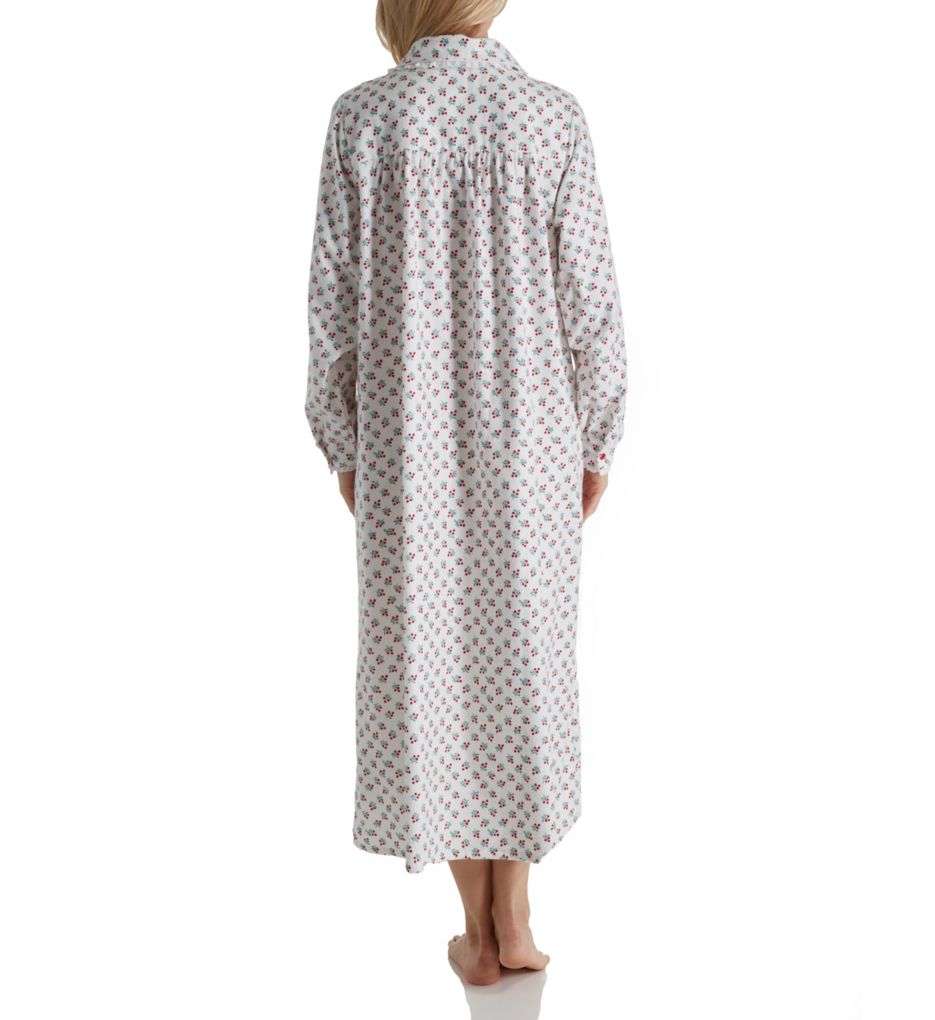 Long Sleeve Flannel Gown with Peter Pan Collar