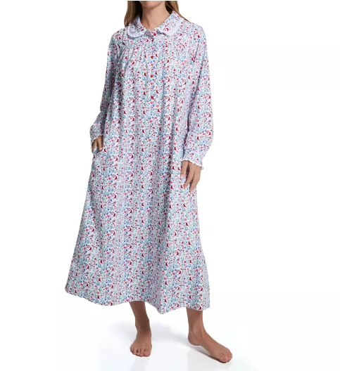 Lanz of Salzburg Long Sleeve Flannel Gown with Peter Pan Collar 5616839