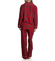 Long Sleeve Flannel Pajama Set Red Plaid M