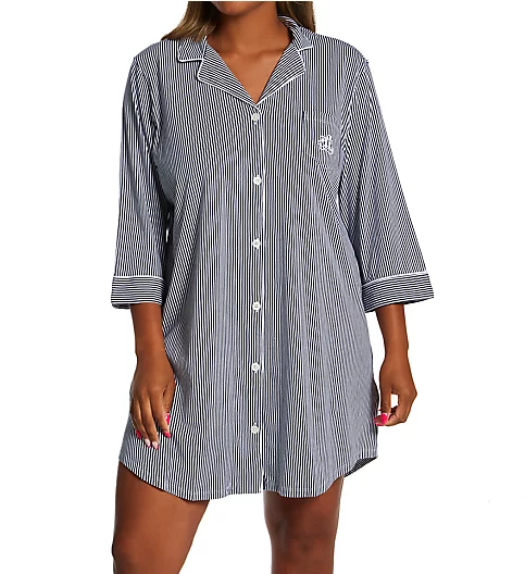Lauren Ralph Lauren Plus Heritage Knits 3/4 Sleeve Classic Sleepshirt 13702X