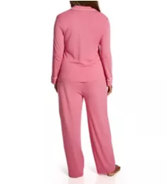 Plus Hammond Knits Long Sleeve Notch Collar PJ Set