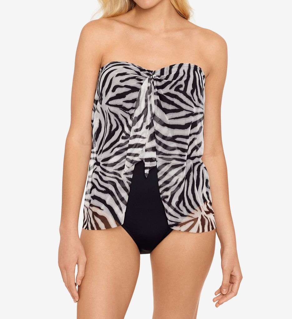 Zebra Flyaway Strapless One Piece Swimsuit-gs