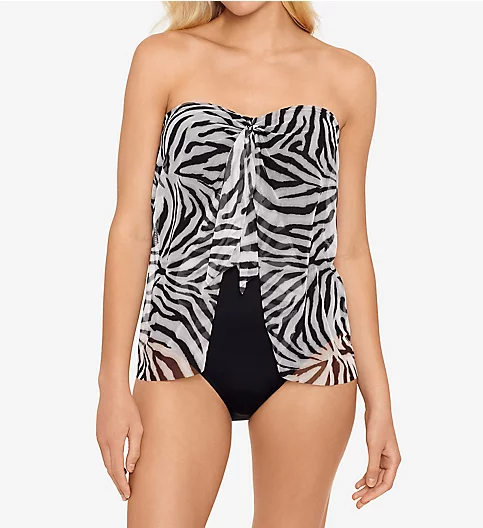 Lauren Ralph Lauren Zebra Flyaway Strapless One Piece Swimsuit 257003