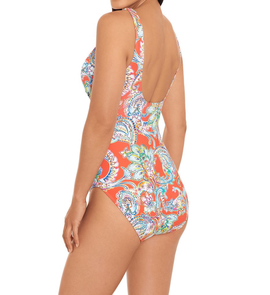 Lauren Ralph Lauren Tummy-Control Corset-Back One-Piece Swimsuit
