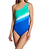 Lauren Ralph Lauren Cabana Ombre One Shoulder One Piece Swimsuit 387004 - Image 1