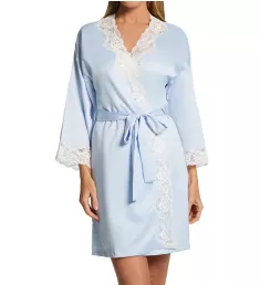 Satin Essentials Kimono Robe Blue S