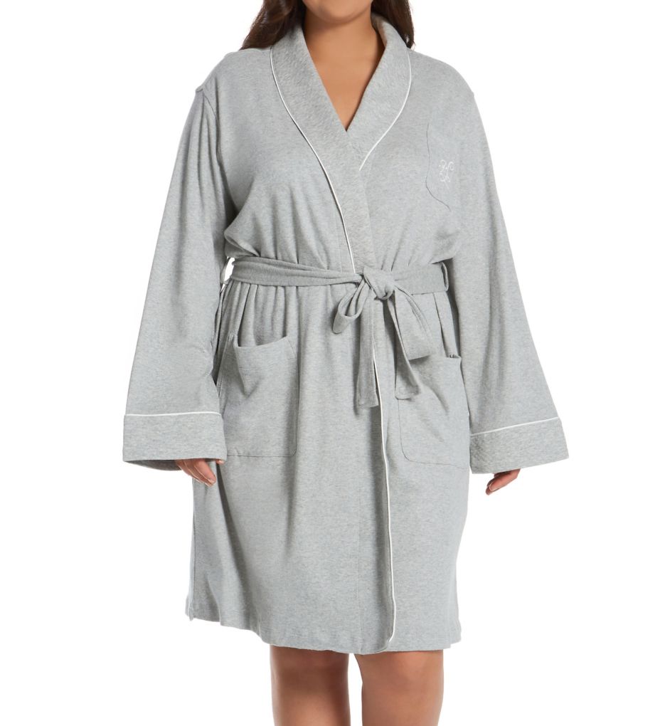 Lauren Ralph Lauren Women's Plus Size Shawl-Collar Robe - Heather