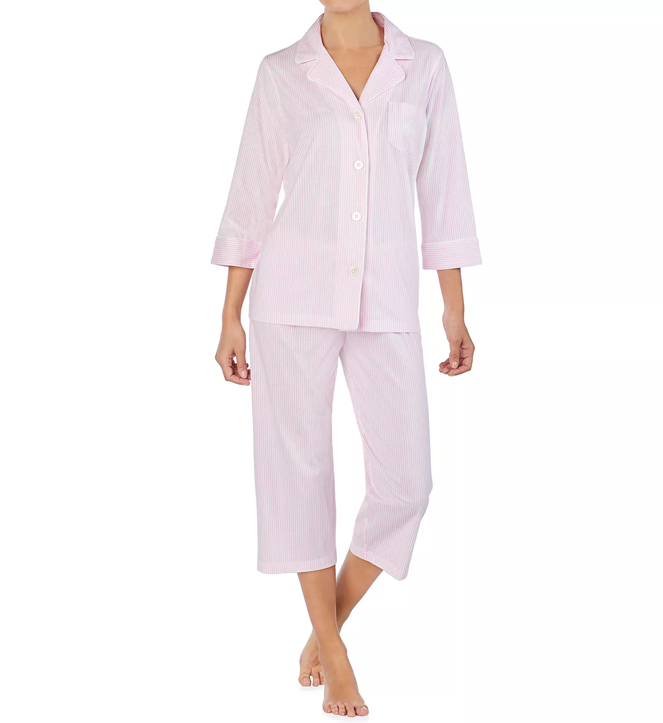 Hart's Hold Me Set (Pima Jacquard) - Palm Beach Pink with Worth Avenue White