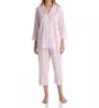 Lauren Ralph Lauren Heritage Knits 3/4 Sleeve Classic Capri PJ Set 819702 - Image 1