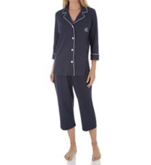 Heritage Knits 3/4 Sleeve Classic Capri PJ Set Blue Paisley S