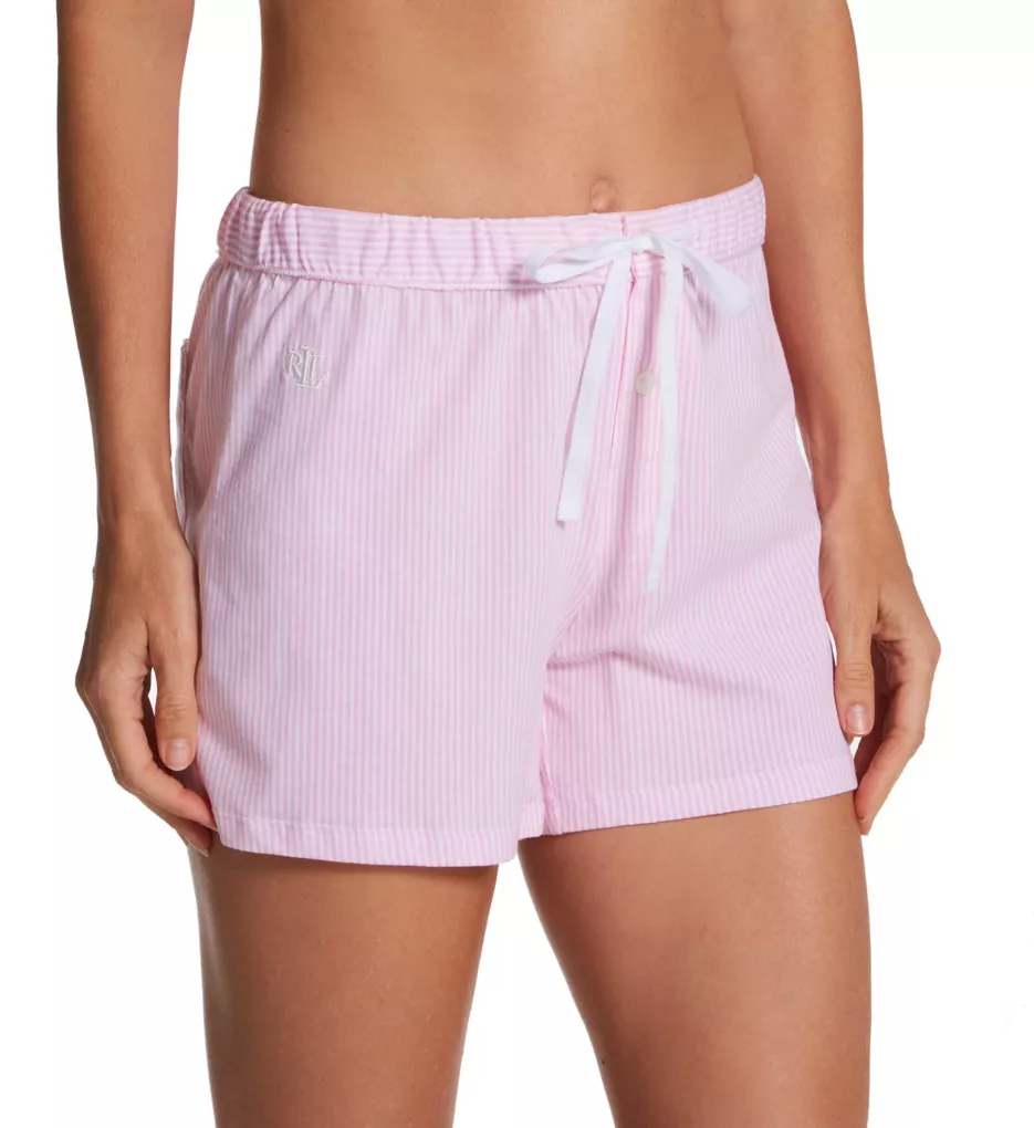 Jersey Boxer Sleep Shorts Pink/White Stripe M