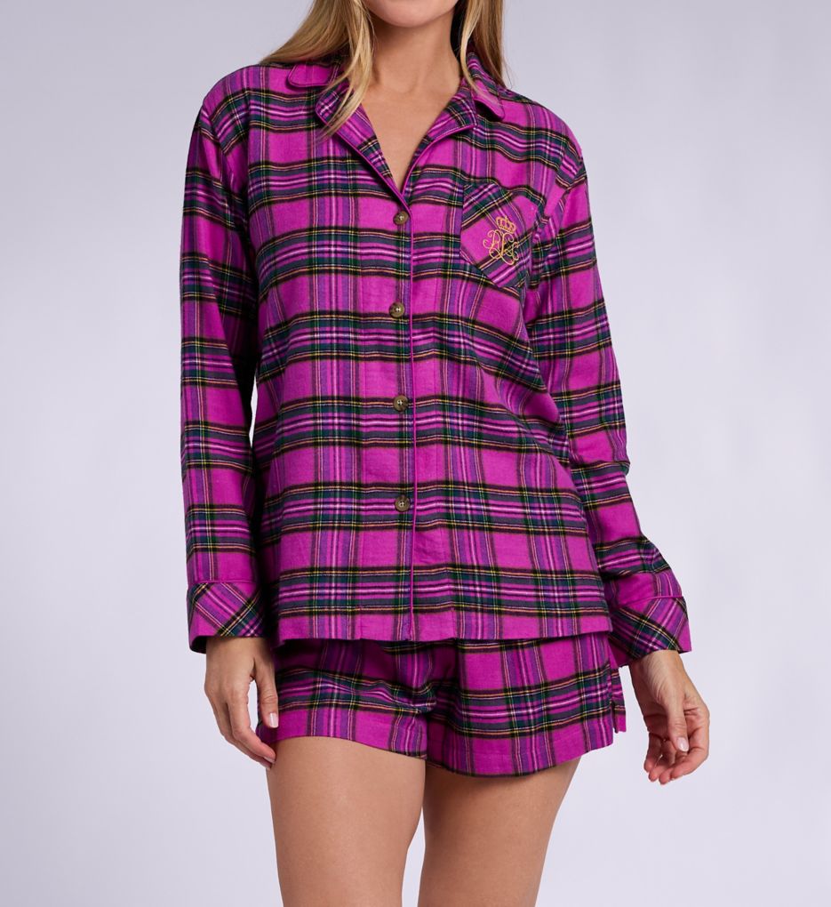 Lauren Ralph Lauren Long Sleeve Notch Collar Boxer PJ Set LN12457 - Image 1