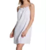 Lauren Ralph Lauren Seersucker Sleeveless Tie Strap Smocked Neck Gown LN22246 - Image 1