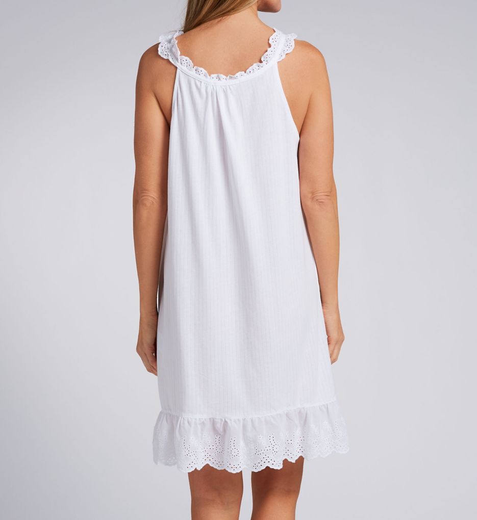 Lauren Ralph Lauren Sleeveless Eyelet Ruffle Button Gown White L  - Image 2