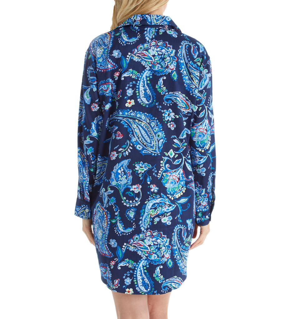 Paisley Classic Sateen Long Sleeve Sleepshirt-bs