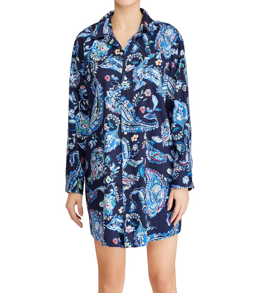 Paisley Classic Sateen Long Sleeve Sleepshirt