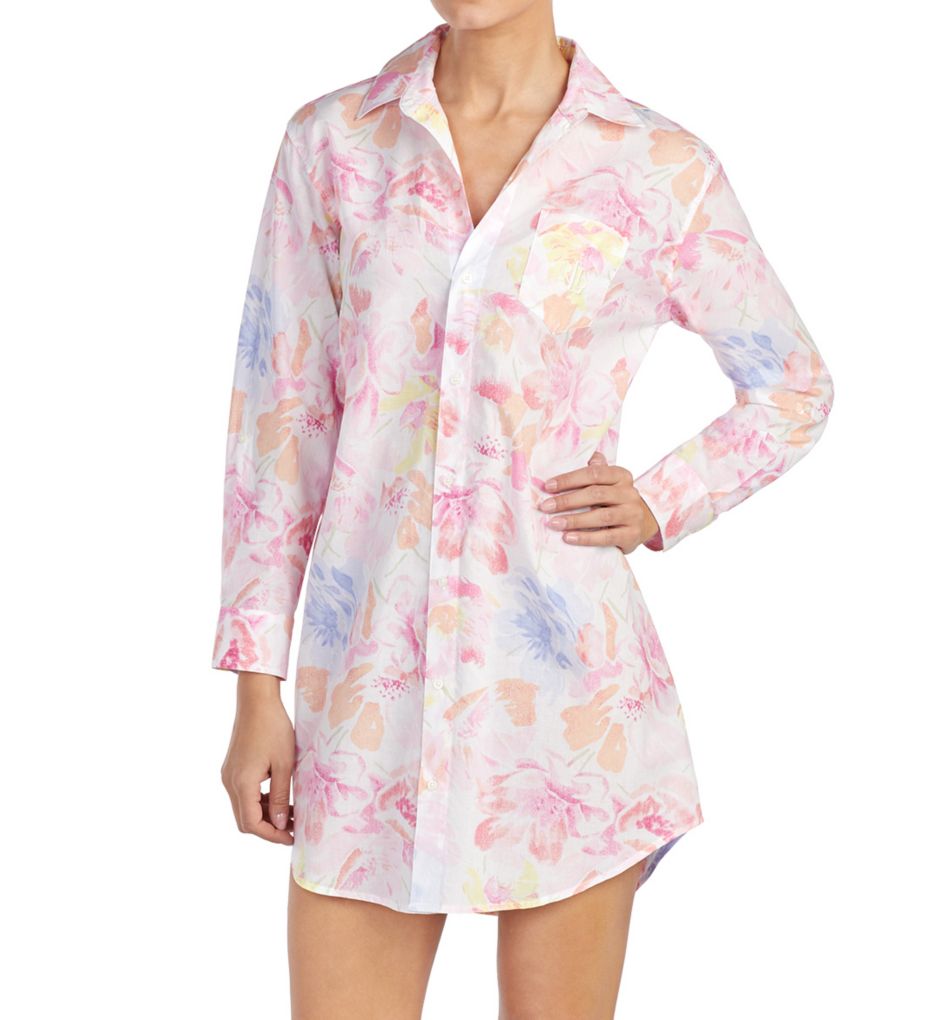 Southern Belle 3/4 Sleeve Notch Collar Sleepshirt-fs