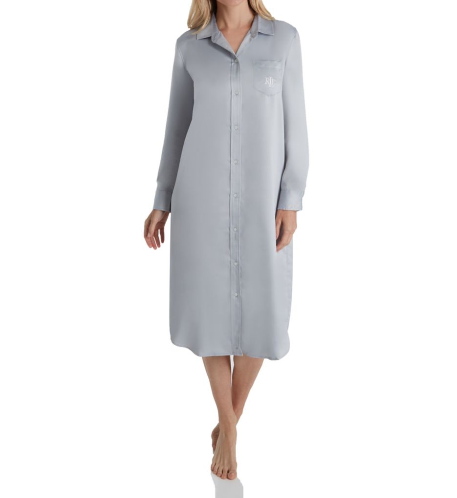 Satins Long Sleeve Ballet Sleepshirt-fs