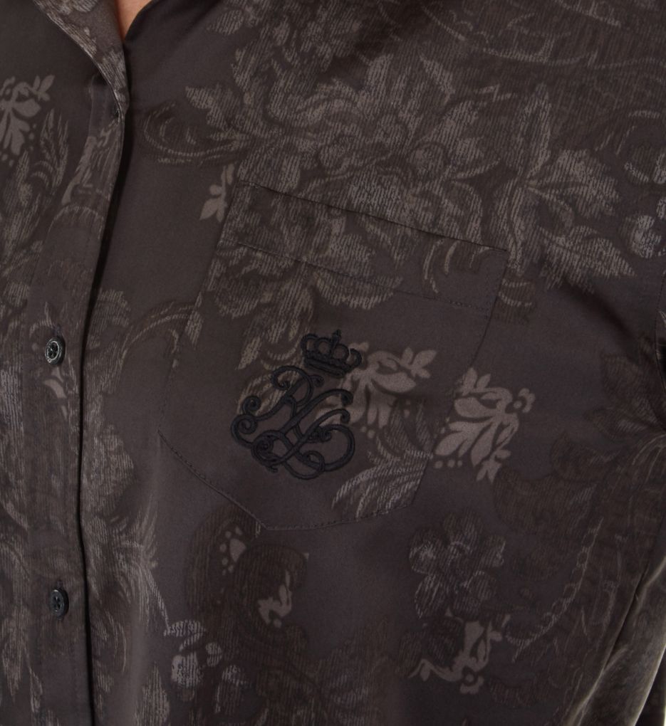 Satin Long Sleeve Button Front Sleepshirt-cs3