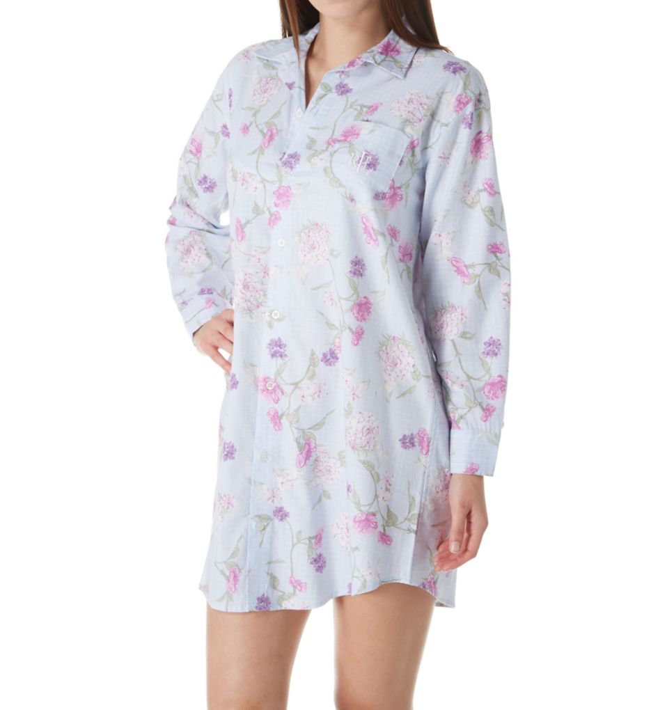 Brushed Twill Long Sleeve Sleepshirt