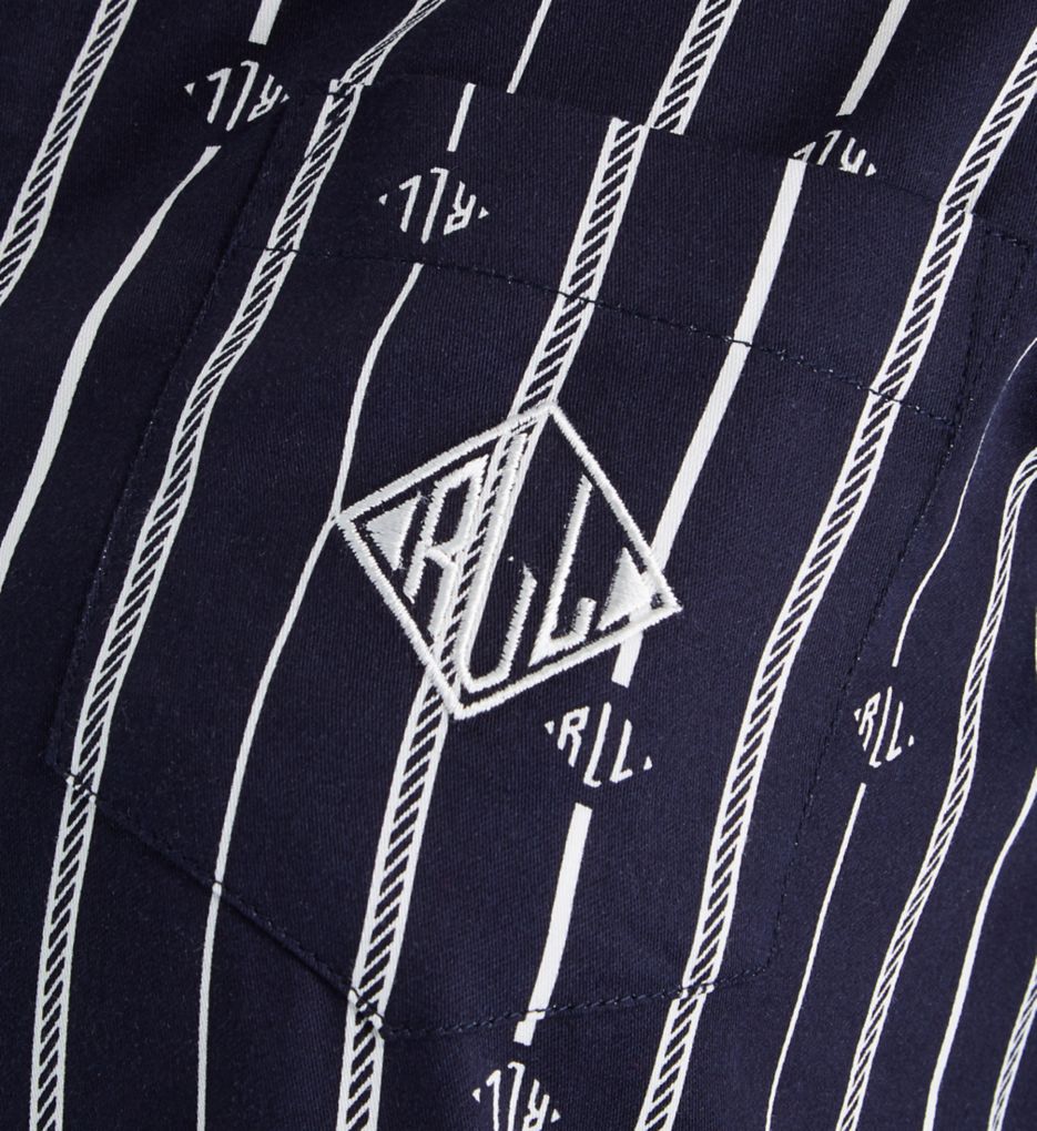 Logo Stripe Woven Long Sleeve Sleepshirt-cs1