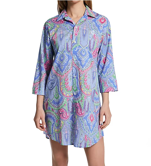 Lauren Ralph Lauren Classic Woven 3/4 Sleeve His Shirt Sleepshirt LN32237