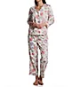 Lauren Ralph Lauren Classic Woven 3/4 Sleeve Ruffle V-Neck Pant PJ Set LN72267 - Image 1