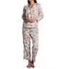 Lauren Ralph Lauren Classic Woven 3/4 Sleeve Ruffle V-Neck Pant PJ Set LN72267 - Image 1