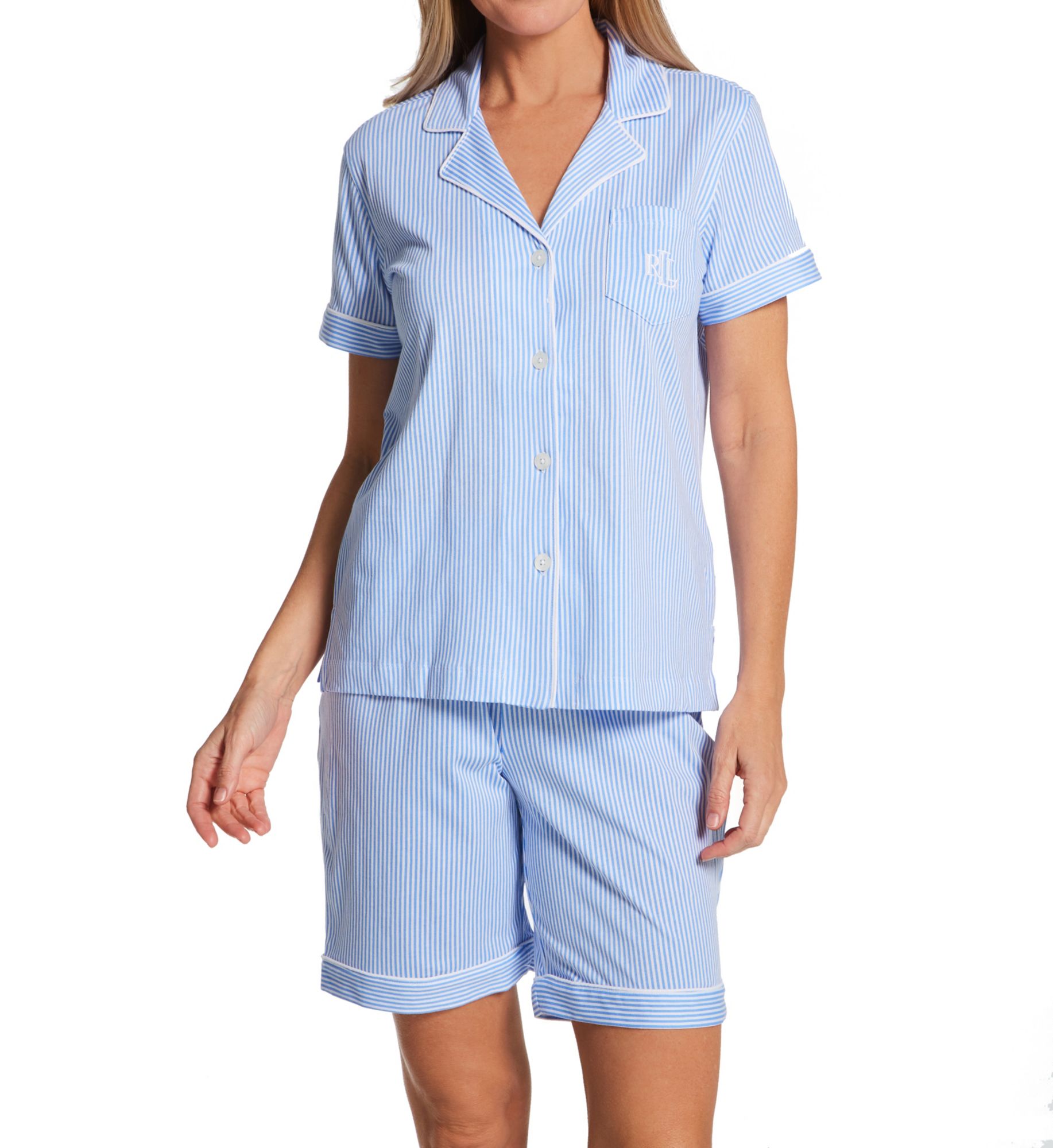 Lauren Ralph Lauren Notch Collar Bermuda PJ Set LN72313 - Image 1