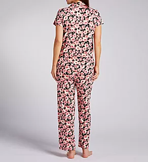 Short Sleeve Notch Collar Ankle Pant PJ Set