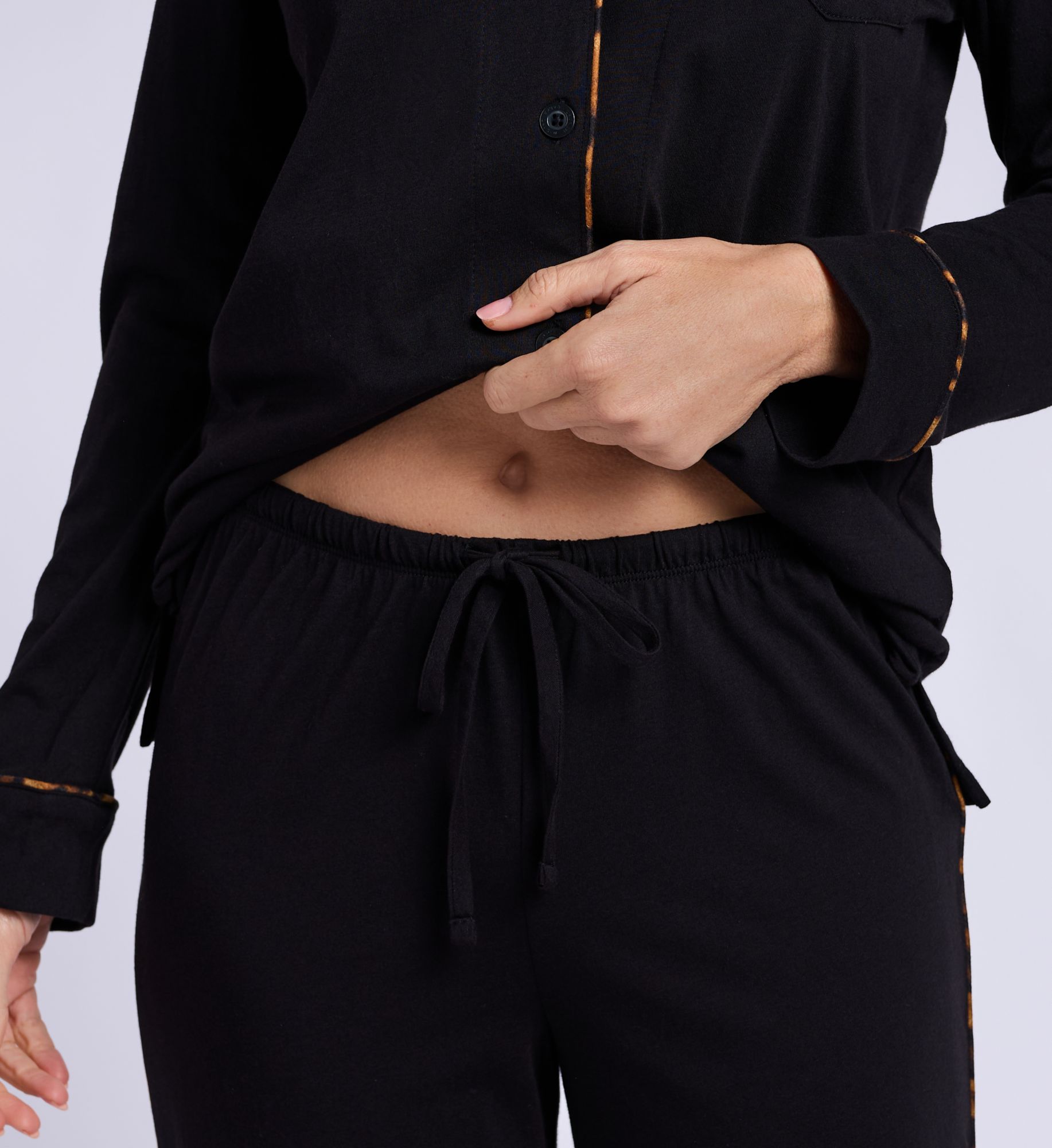 Lauren Ralph Lauren Long Sleeve Notch Collar Long Pant PJ Set LN72467 - Image 4