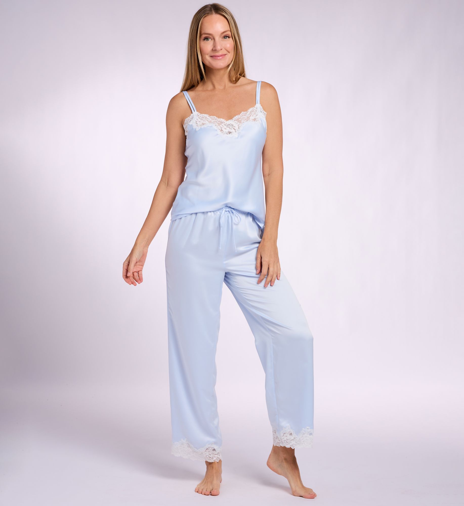 Lauren Ralph Lauren Double Strap Lace Cami Ankle Pant PJ Set LN91684 - Image 3