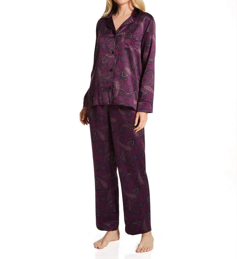 Long Sleeve Notch Collar Long Pant PJ Set