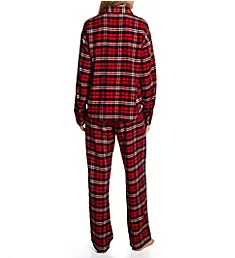 Brushed Herringbone Twill L/S Shirt Long Pant PJ Red Plaid S