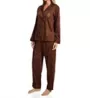 Lauren Ralph Lauren Brushed Back Sateen L/S Notch Collar Long PJ Set LN92284 - Image 1