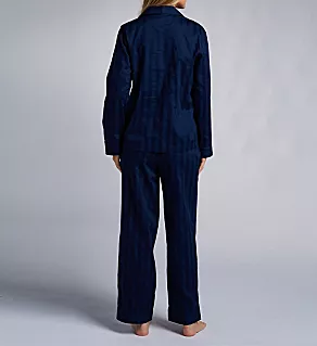 100% Cotton Long Pant PJ Set Navy S
