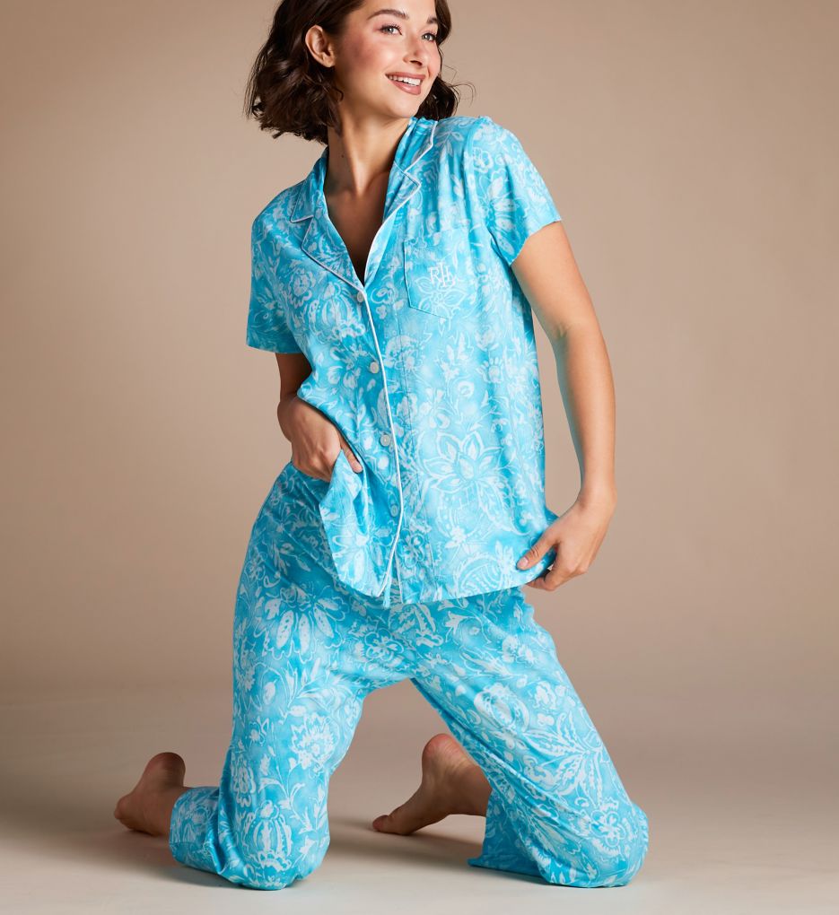 Classic Knit Short Sleeve Capri Pant PJ Set