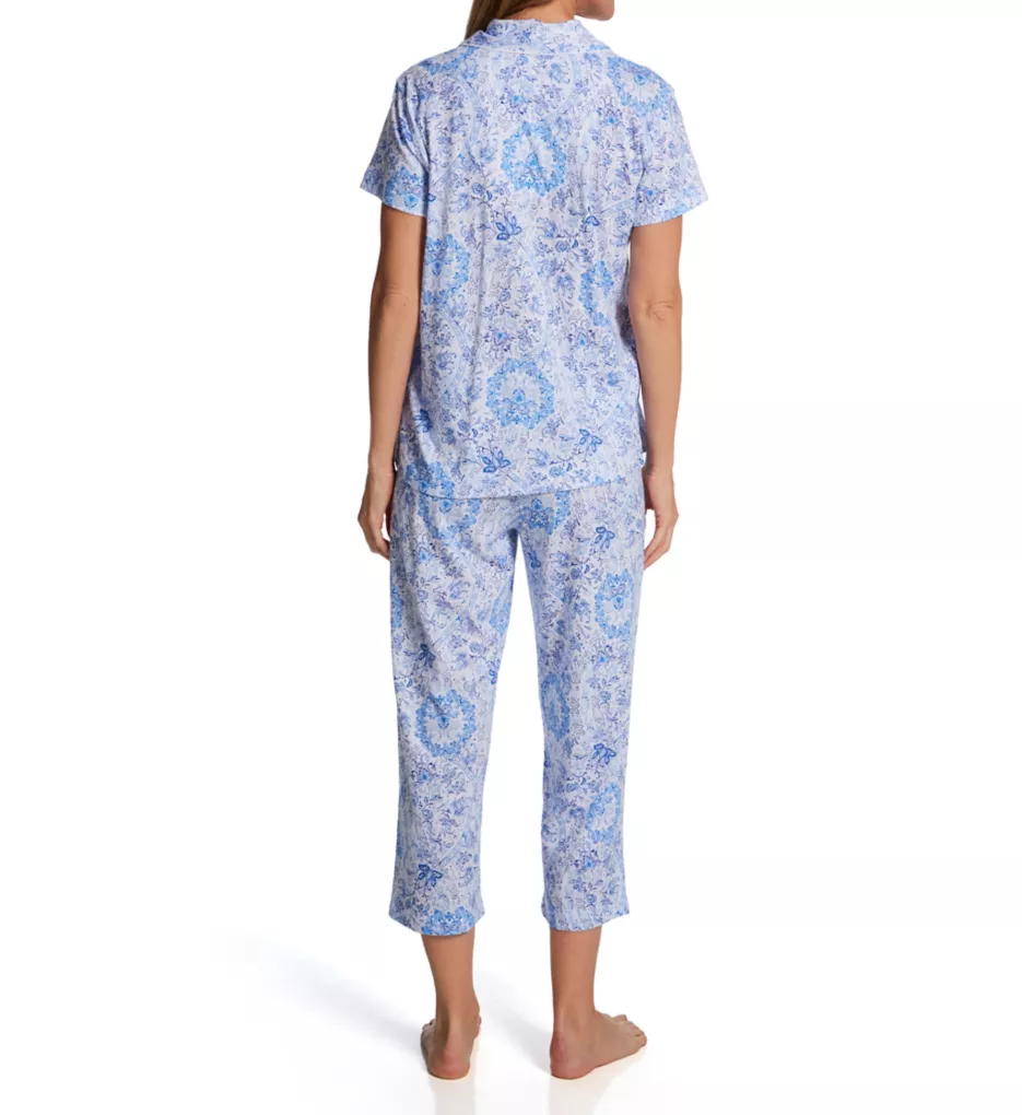 Lauren Ralph Lauren Classic Knit Short Sleeve Crop Pant Pajama Set LN92336 - Image 2
