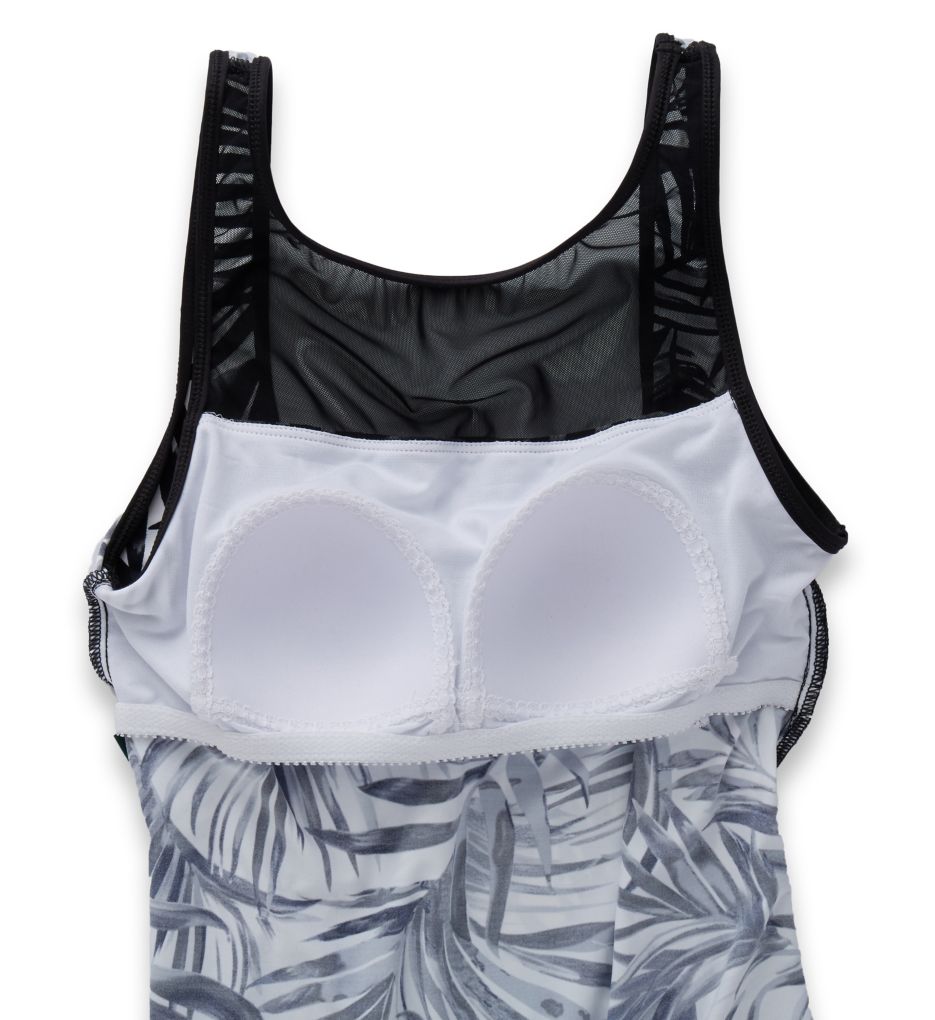 B+W Palm Boatneck Tankini Swim Top-cs3