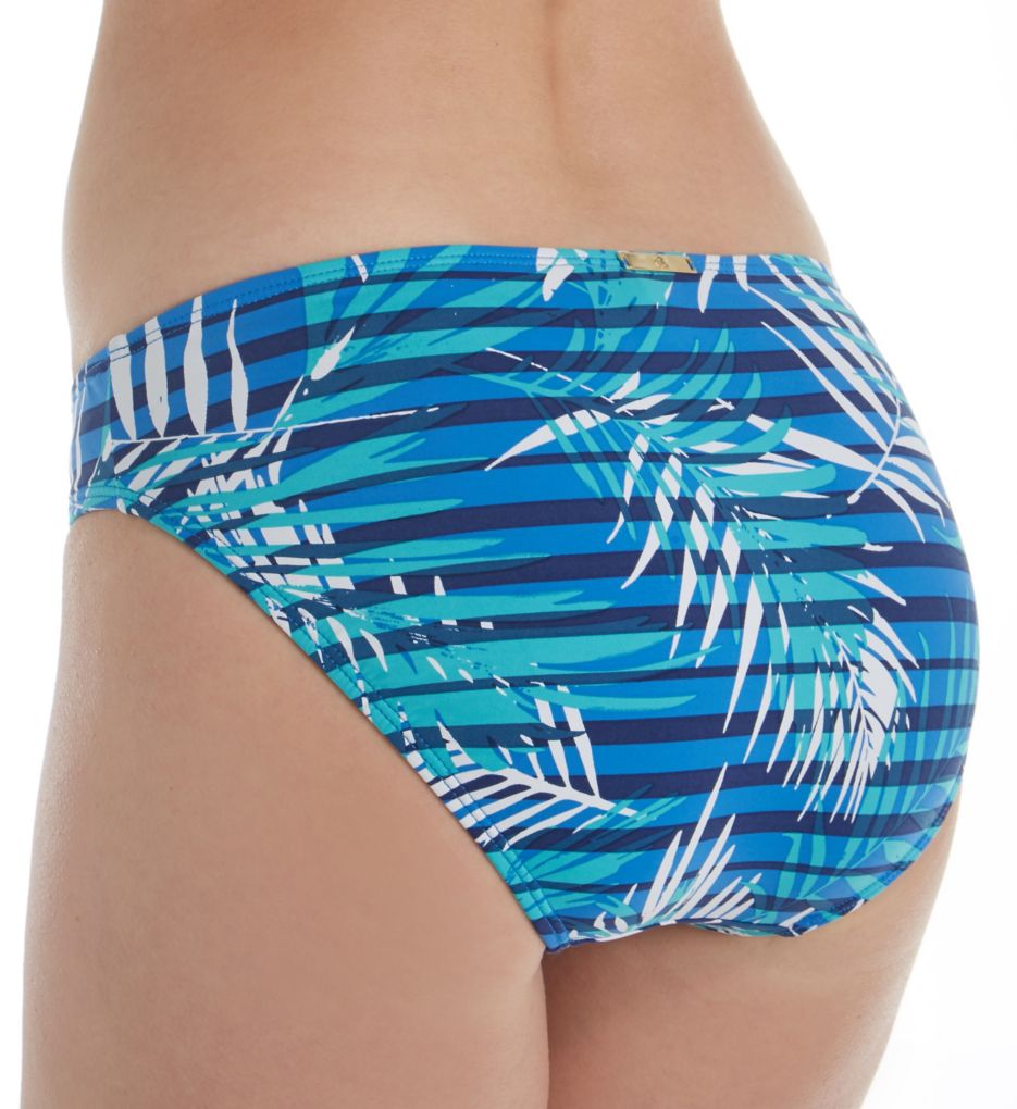 Palm Stripe Print Hipster Swim Bottom