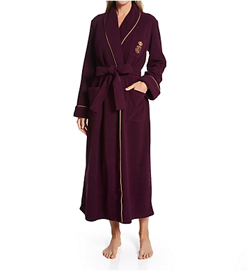 Lauren Ralph Lauren Sleepwear 100% Micro Fleece Shawl Collar Dalton Robe