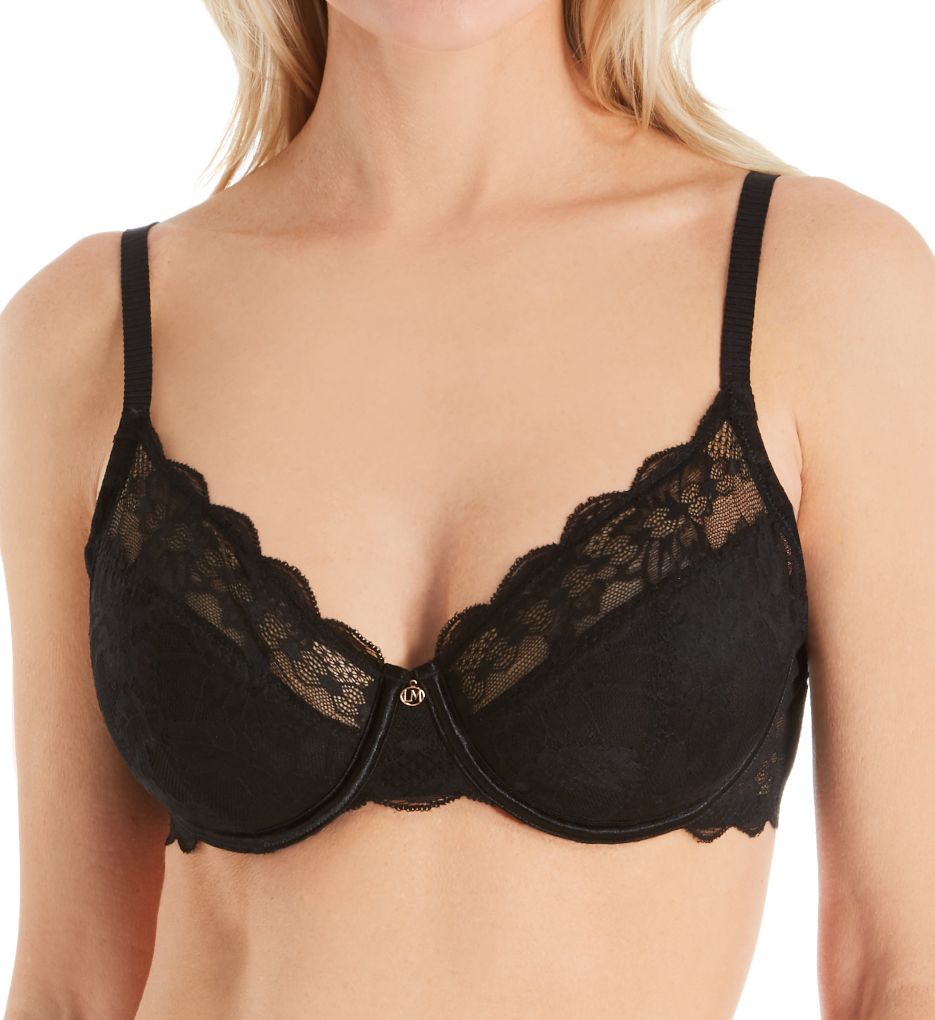 LE MYSTERE Intimates Black Adjustable Stretch Straps Underwire Bra