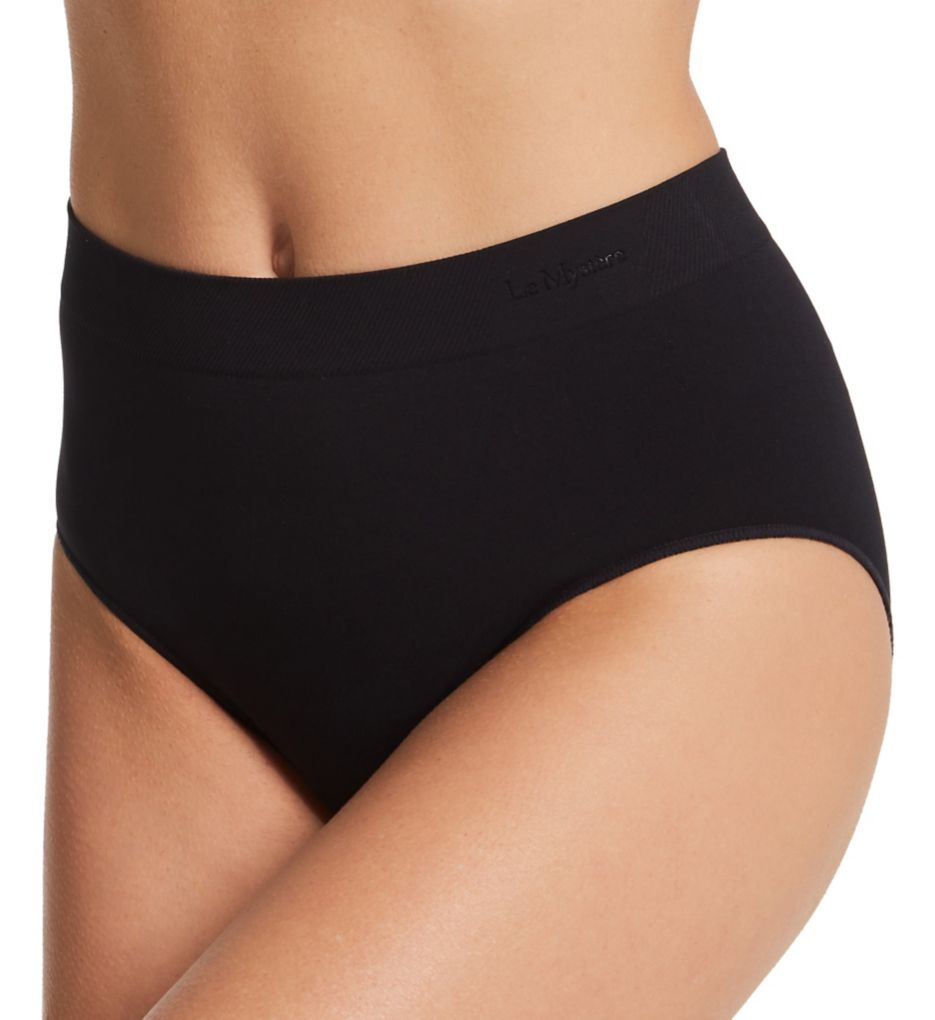 Le Mystere Women's Seamless Comfort Brief Panty in Black | Size Small | HerRoom.com