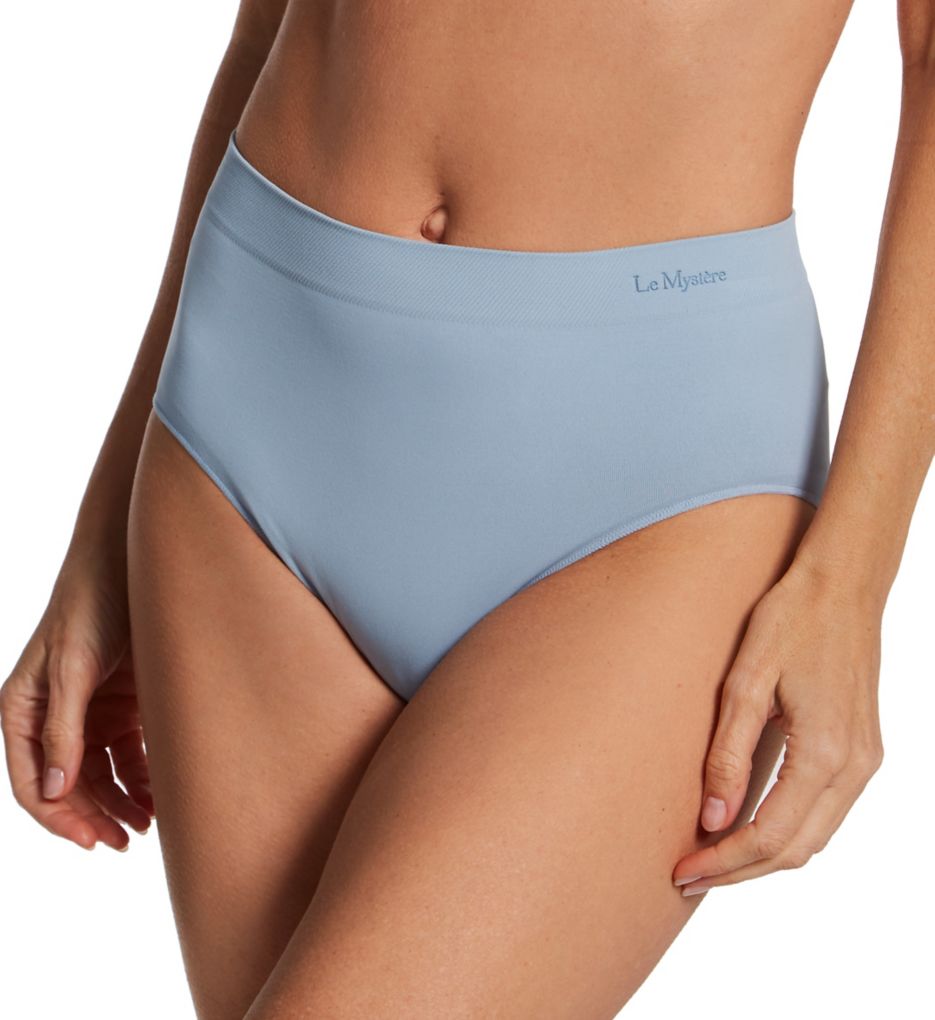 Le Mystere Women's Seamless Comfort Brief Panty in Blue Element | Size XL | HerRoom.com