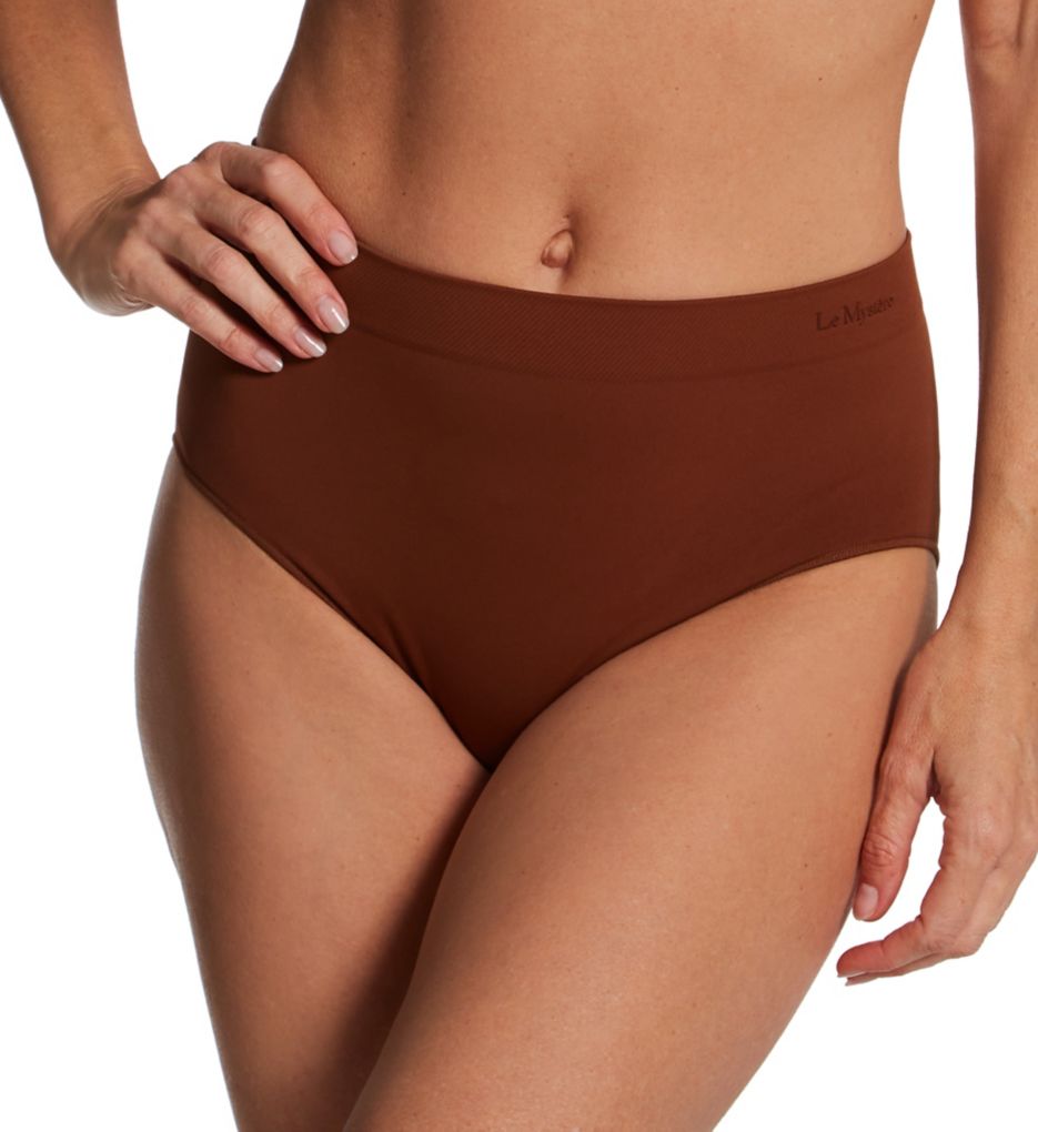 Le Mystere Women's Seamless Comfort Brief Panty in Beige | Size XL | HerRoom.com