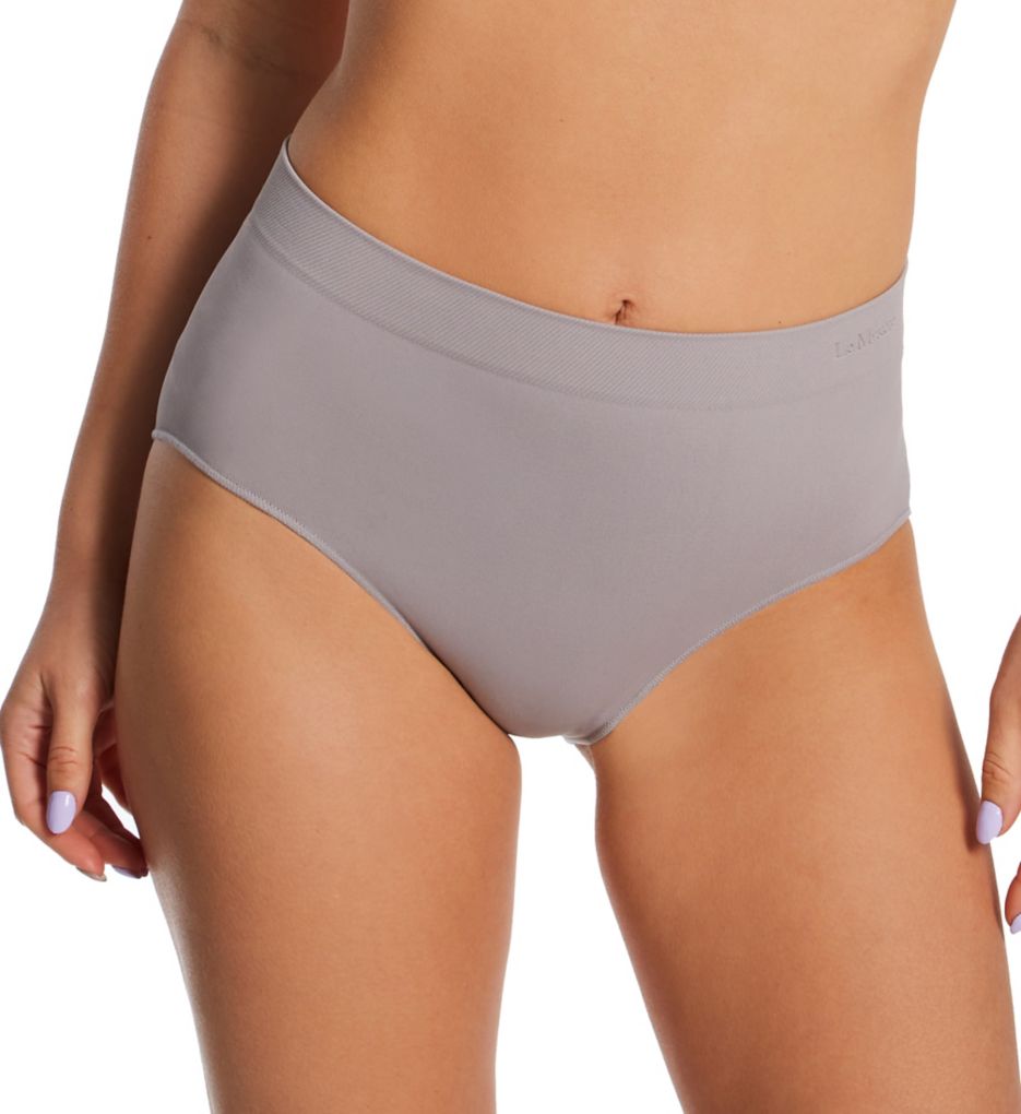 Le Mystere Women's Seamless Comfort Brief Panty in Chateau Grey | Size Large | HerRoom.com
