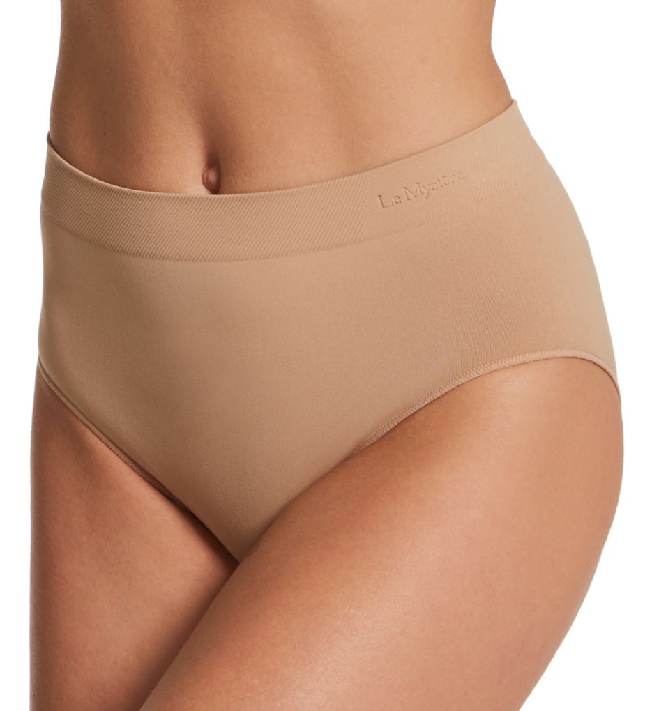 Le Mystere Women's Seamless Comfort Brief Panty in Beige | Size Large | HerRoom.com