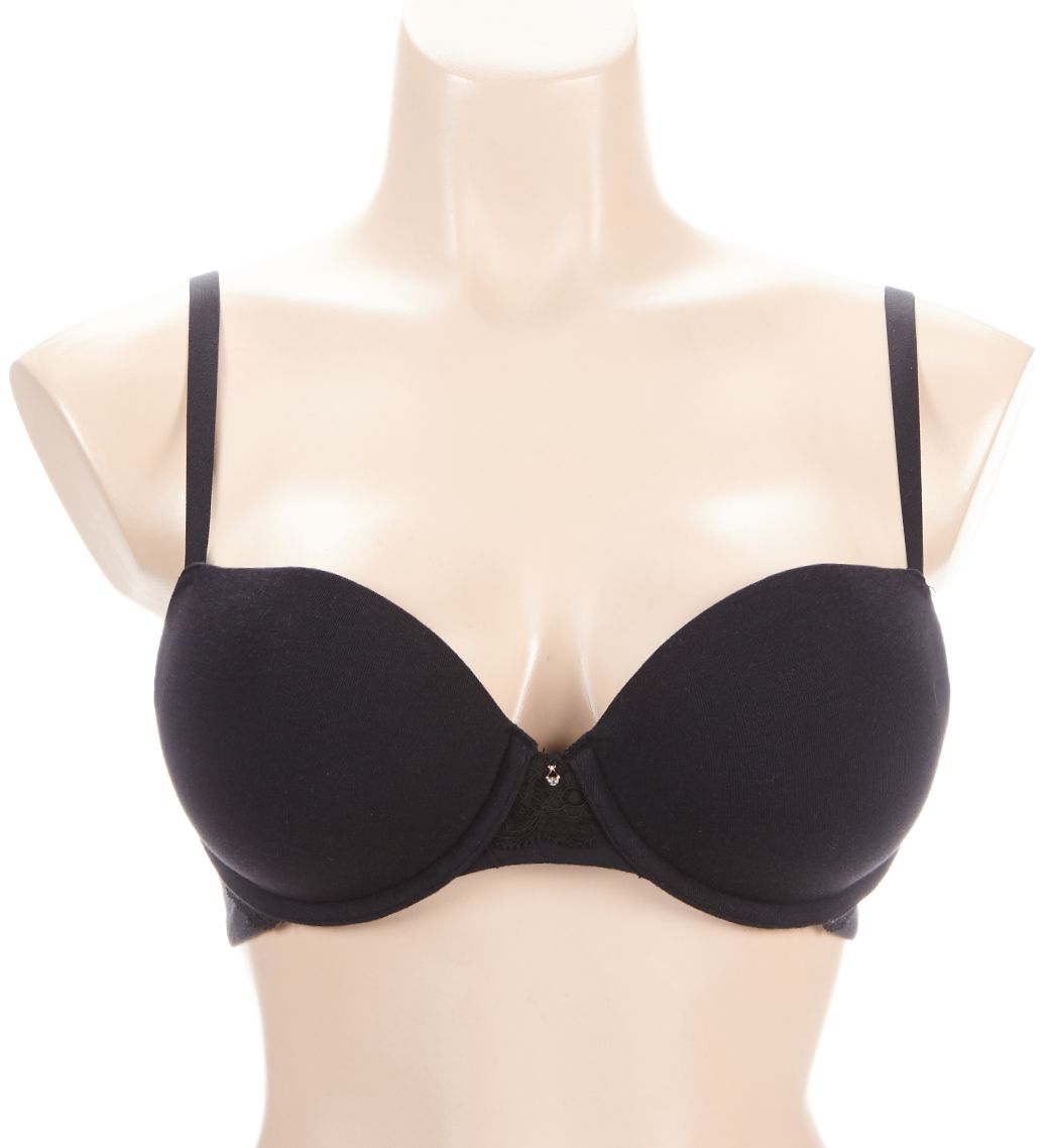 Le Mystere Cotton Touch Uplift Push-Up Bra Black 32B  - Image 1