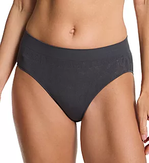 Lace Knit Seamless Bikini Panty Charcoal S
